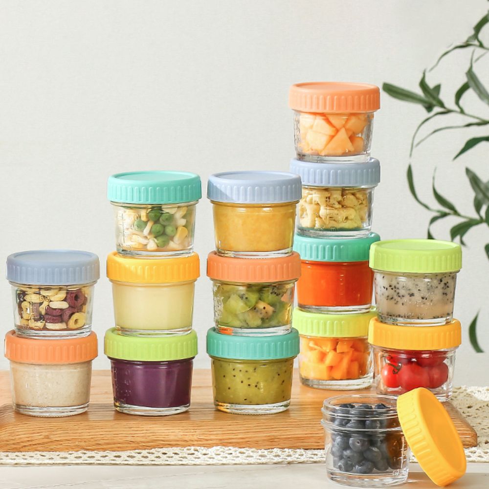 Baby Food Storage Jar - 6 stuks glazen babyvoedingpot herbruikbaar met