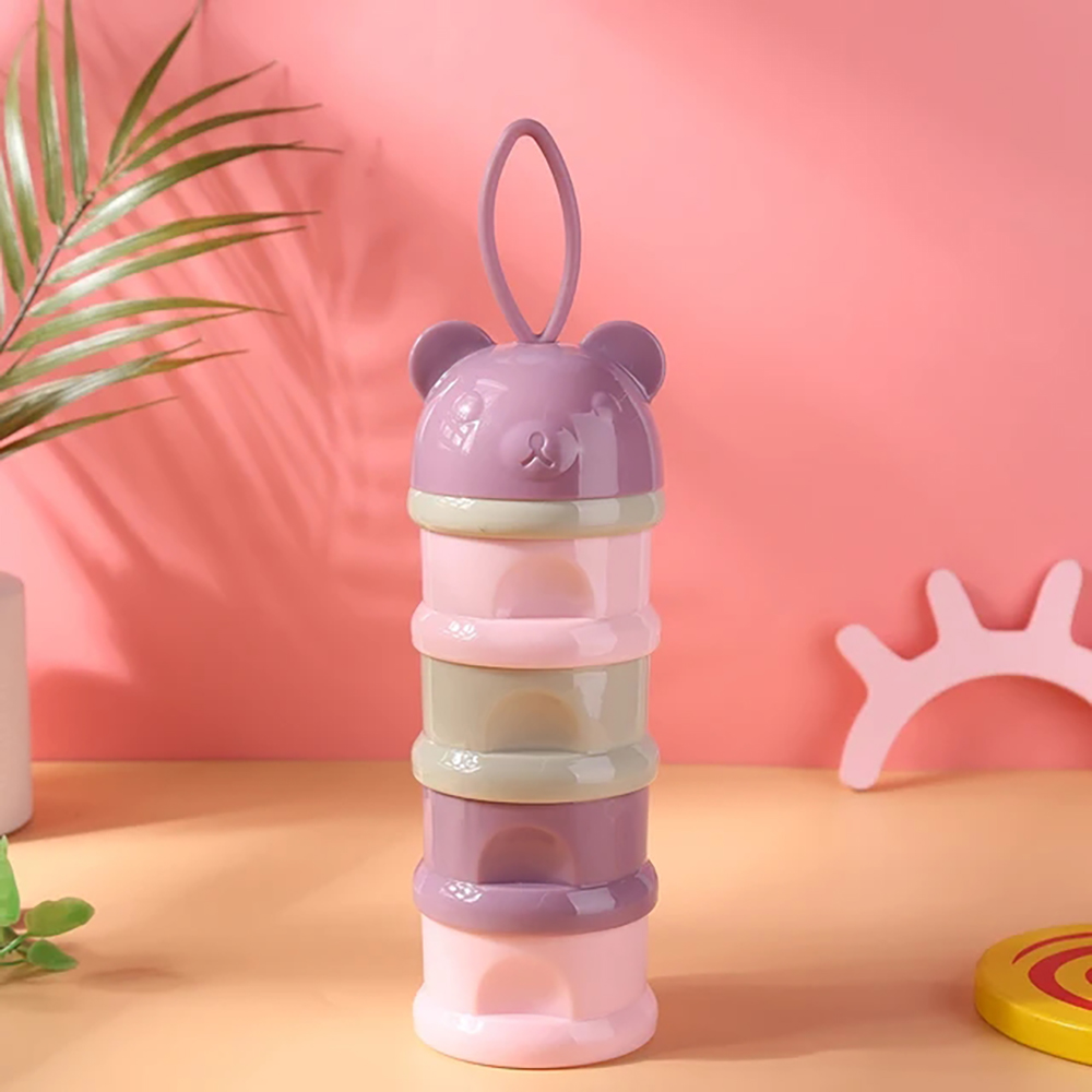 Baby Products Distributor - 4-raster draagbare melkpoederdooscontainer Waggel Babysnacks Voedselopbergdoos