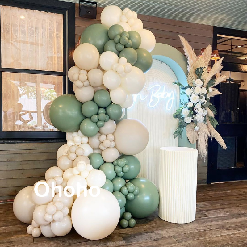 Baby Products Kit Set - Crème Beige Groene Ballon Garland Arch